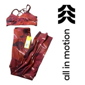 Target All in Motion NWT Red Sports Bra and Legging Set Small
